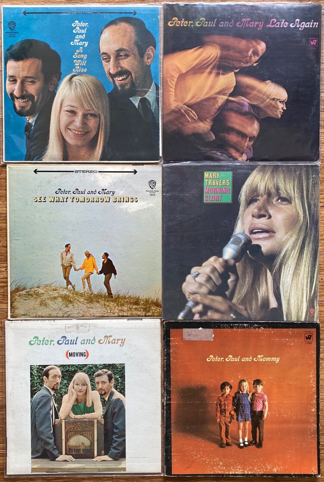 Peter, Paul and Mary 6 LP Lot Vintage Albums Folk