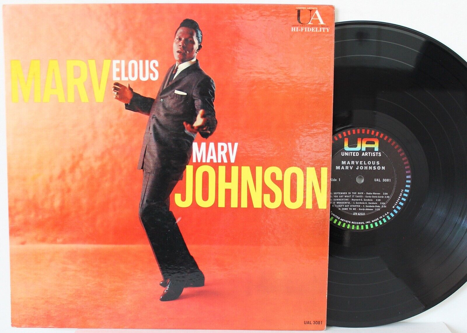 “Marvelous Marv Johnson” LP ~ United Artists UAL 3081 ~ DG Mono ~ NM/VG++