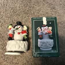1982 Vintage Music Box Figurine Snowman White Christmas Taiwan XMAS 246T picture