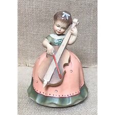 Vintage Thorens Carved Wood Girl Playing Cello Rotating Music Box Laras Theme picture