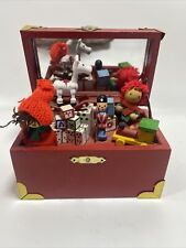 Vintage Silvestri Wooden Toy Chest Windup Musical Box picture