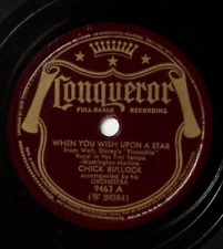 CHICK BULLOCK-DISNEY WHEN YOU WISH UPON A STAR/SHAKE DOWN THE STARS 78 RPM 375 picture