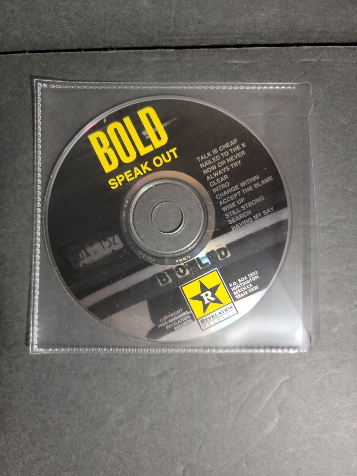 Vintage Speak Out By Bold 1988 Recording No Case