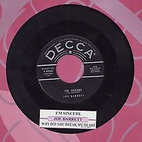 Barrett, Joe - I\'m Sincere Decca 29450 Vinyl 45 rpm Record