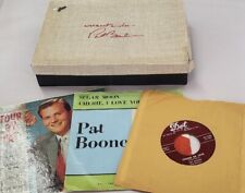 Vintage & Rare Pat Boone Jewelry Box W Bonus 3 Dot 45 RPM Records picture