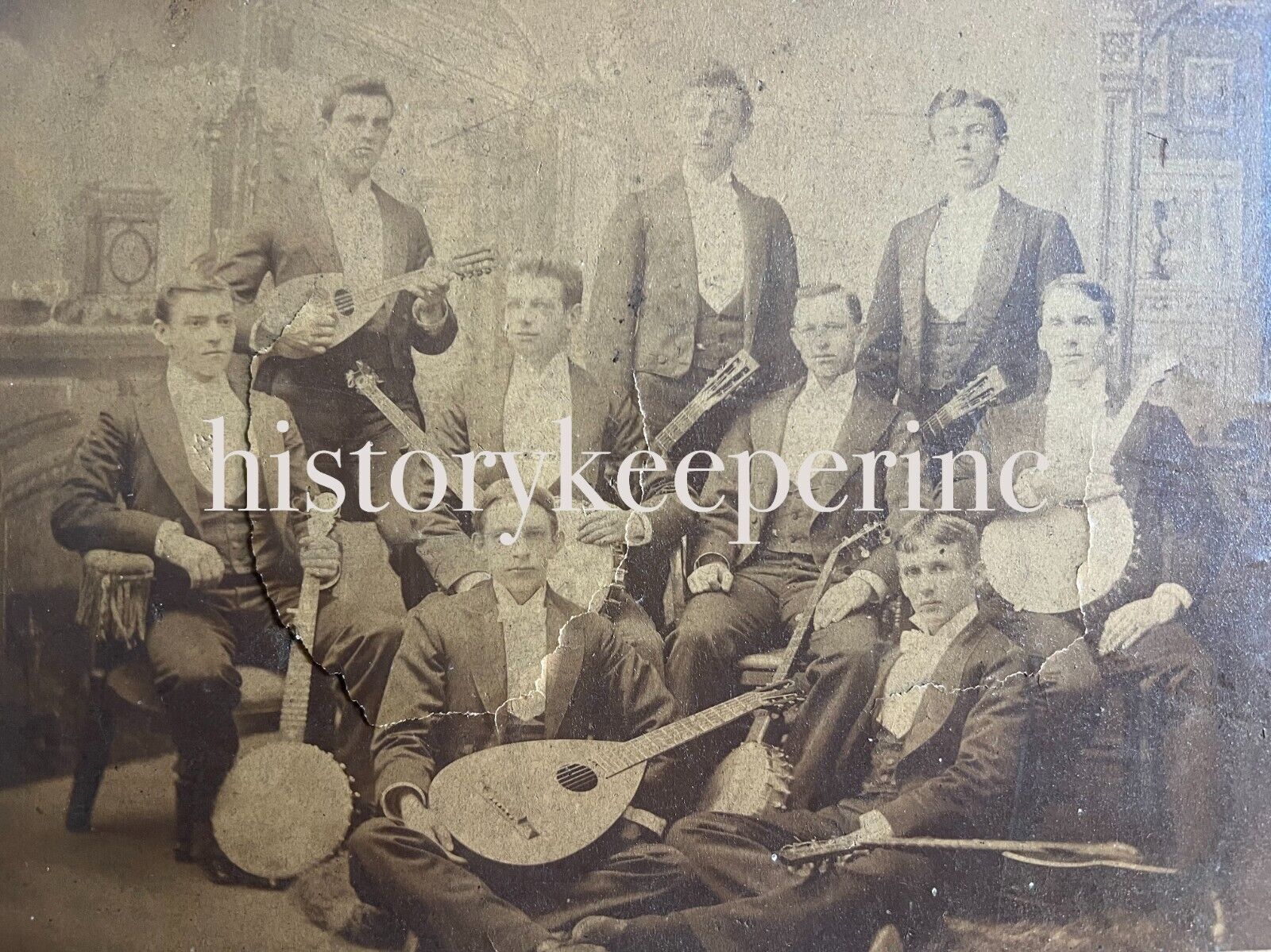 Early Colgate University banjo club group photograph