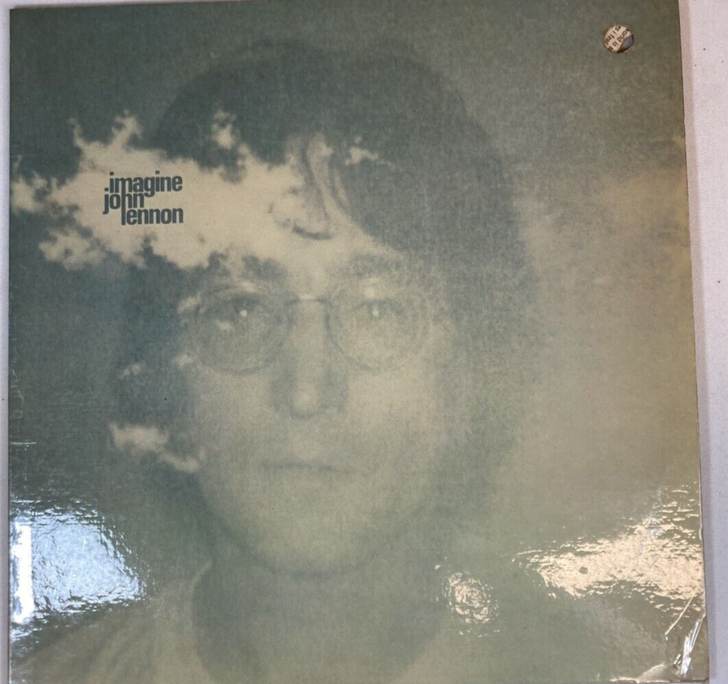 Original John Lennon Imagine Vinyl Record and Poster and Postcard Vintage 1971