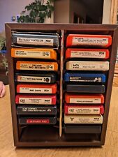 Vintage Lot Of 35 8 Track Tapes with Spinning/Carousel Storage Case picture