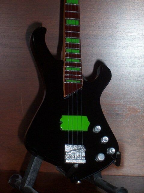 Miniature Bass Guitar TYPE O NEGATIVE PETER STEELE Gift Memorabilia FREE STAND 
