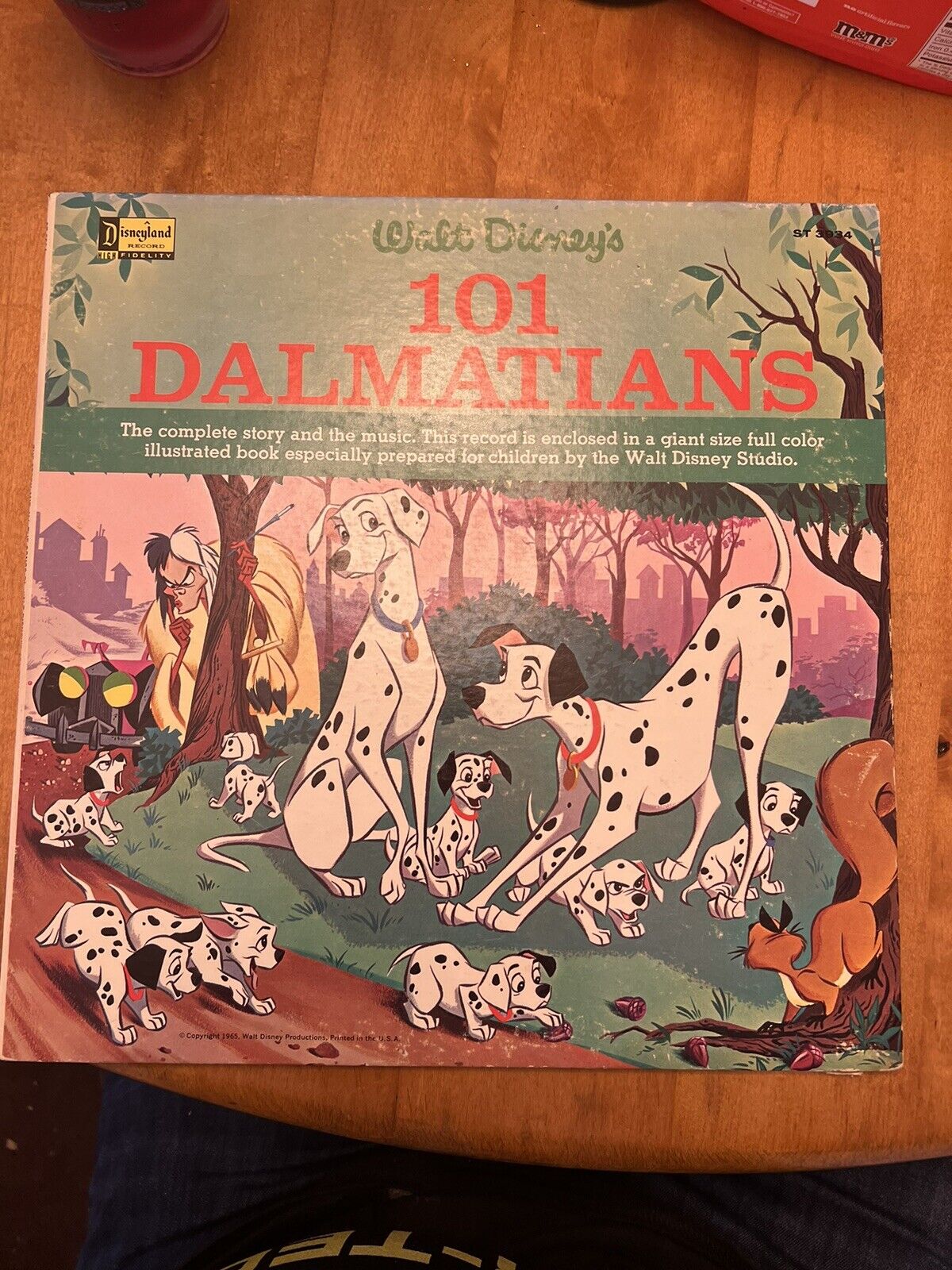 Disney 101 Dalmatians LP 33 Record Storybook Music Songs 1965 Disneyland ST3934