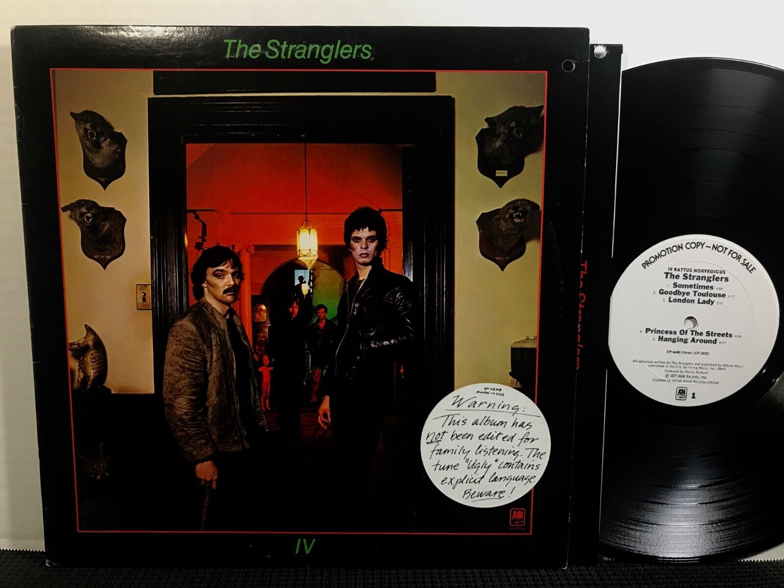 THE STRANGLERS IV Rattus Norvegicus LP A&M STEREO PROMO 1977 Punk Rock