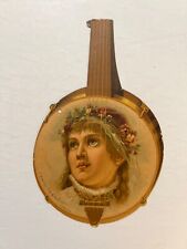 VTG-Victorian Trade Card Laucks the Clothier Angelic Beautiful Lady in a Banjo picture