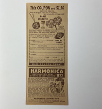 Vintage Print Ad Harmonica Engraved Necklace Sax Hollywood Jeweler Coupon 1940s picture