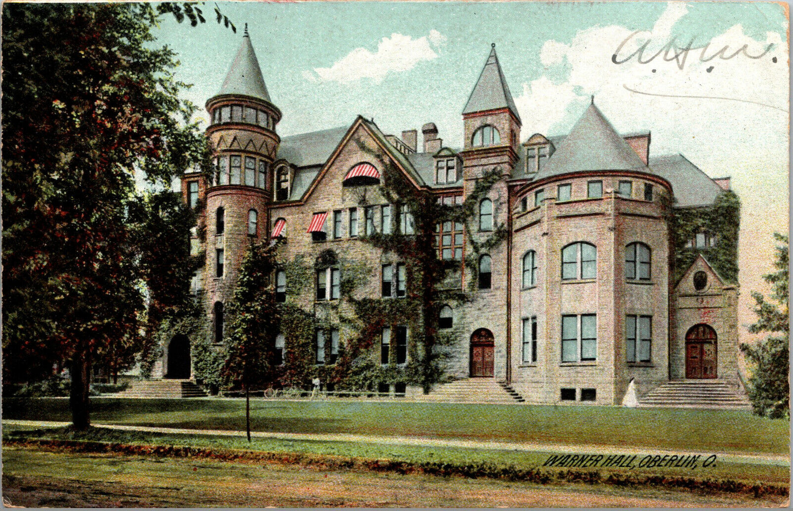 Vtg 1907 Warner Hall Oberlin College Conservatory of Music Ohio OH Postcard