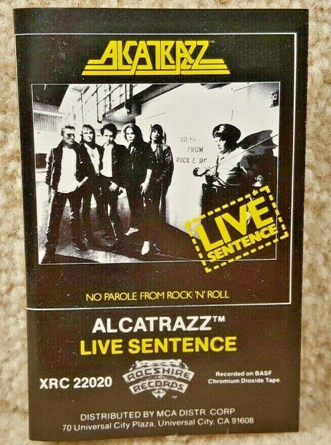 Vintage 1984 Cassette Tape Alcatrazz Live Sentence Rocshire Records