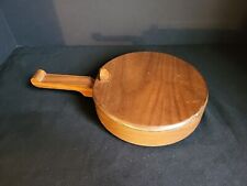 Vintage MCM Music Box Wooden Handle Removable Porcelain Dish Footed WORKS picture