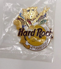 Hard Rock Cafe Pin Taipei 4th Anniversary Logo Tiger Sunglasses Playing Guitar picture