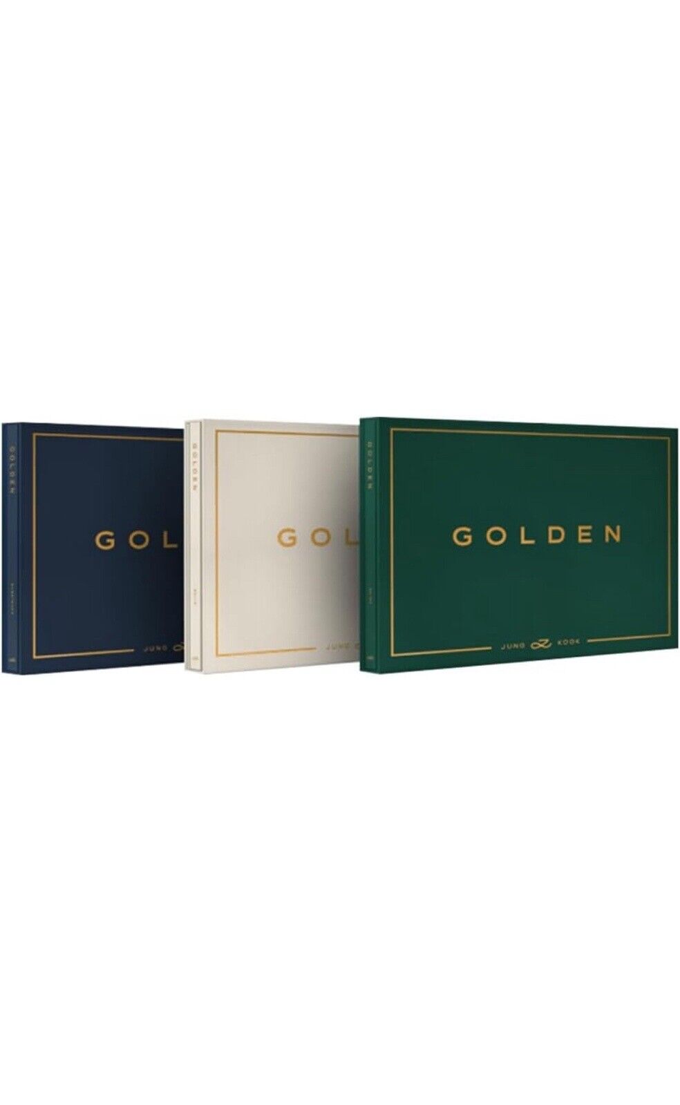 Set Of All 3 JUNGKOOK [GOLDEN] 1st Solo Album CD+PhotoBook+Card+Postcard