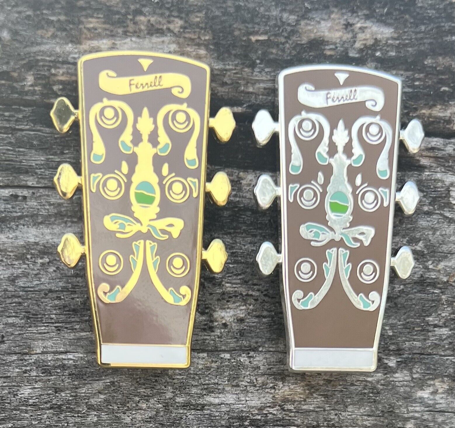 Sierra Ferrell Guitar Headstock Pin Set. 2 Pins