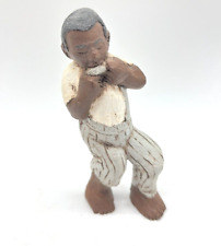 Black Americana Folk Art Man Harmonica Sculpture 1985 Don Ephraim Press Wood picture