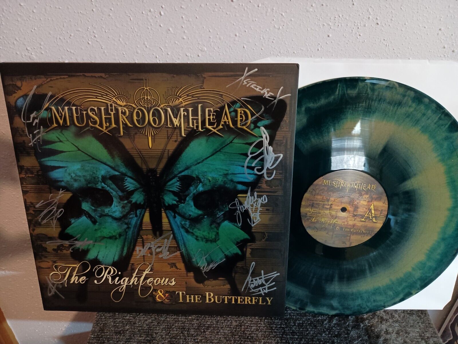 Mushroomhead The Righteous and The Butterfly  Clear Vinyl SIGNED by Entire Band