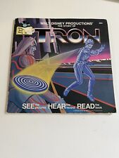 Vintage 80s WALT DISNEY Tron Read Along Book And Record  #384 1982 VG+ vinyl  picture