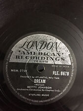 BETTY JOHNSON dream/how much INDIA INDIAN RARE 78 RPM RECORD 10
