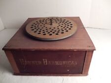 1920's Antique HOHNER HARMONICAS Store Turntable Crank Lever Display Music Case picture