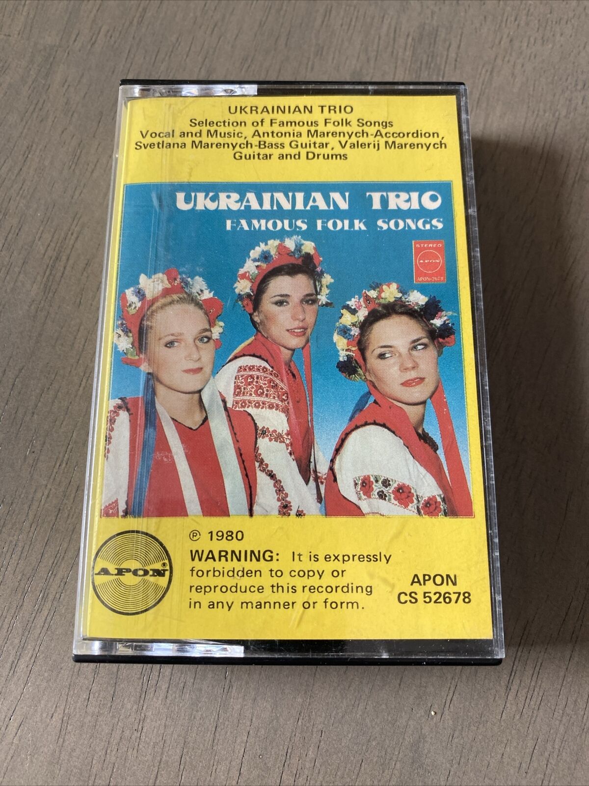 Junk Drawer Vintage 1980 Ukrainian Trio Famous Folk Songs  on Cassette - TESTED