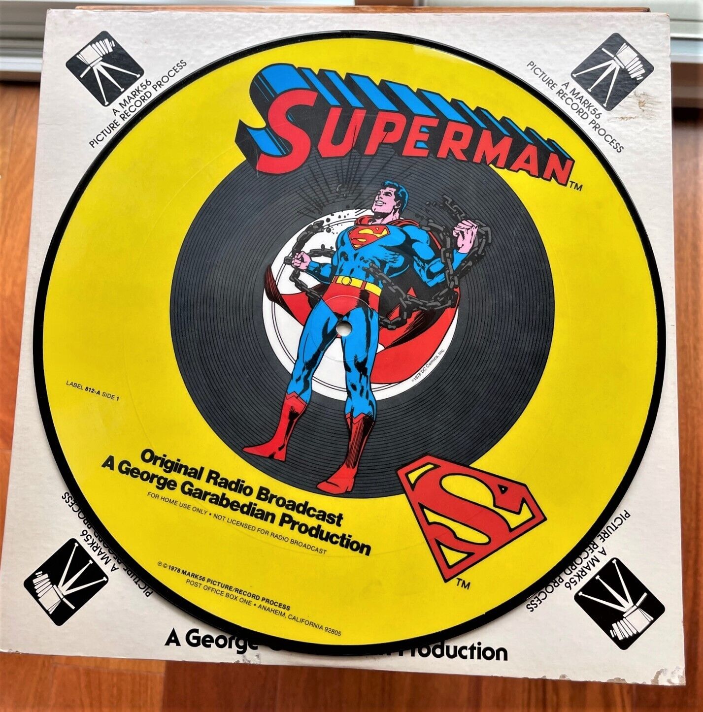 SUPERMAN ORIGINAL RADIO BROADCAST PICTURE DISK GEORGE GARABEDIAN PRODUCTION