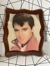 Vintage Elvis Presley Lacquered Wood Wall Art 1970s picture