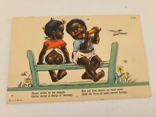 Vintage Comic Postcard Black African American Chocolate Drops Comic Harmonica picture