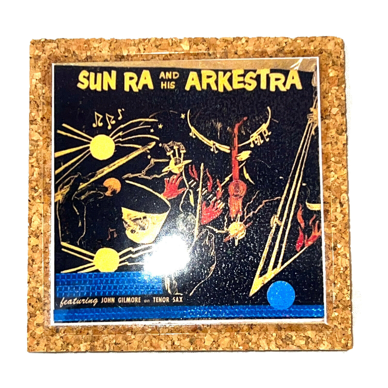 DIY Handmade 4” Cork Laminated Coasters Set Of 4 SUN RA ARKESTRA Free Jazz Bop