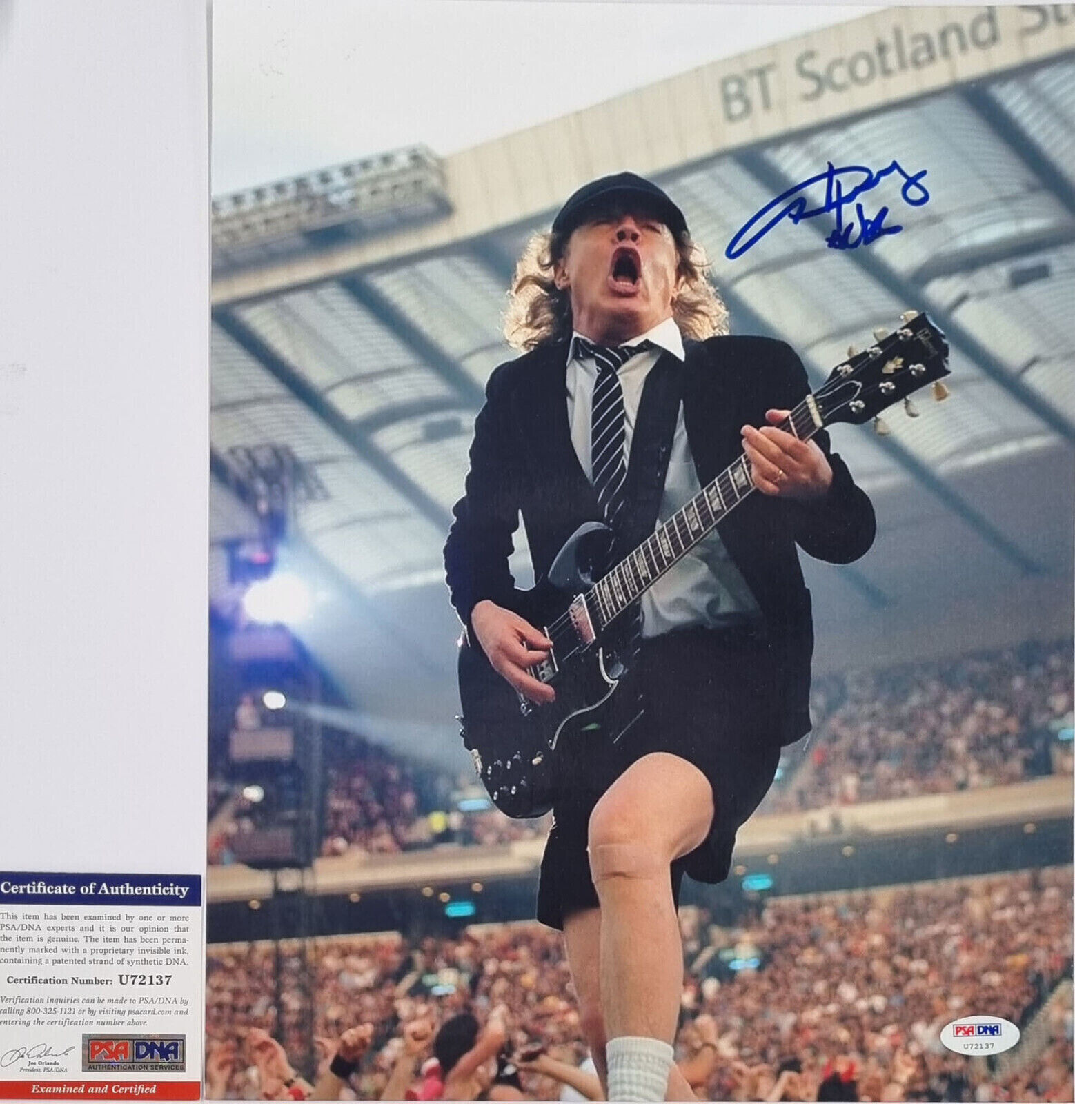 ACDC Angus Young hand signed 11x14 inch photograph (PSA DNA #U72137)