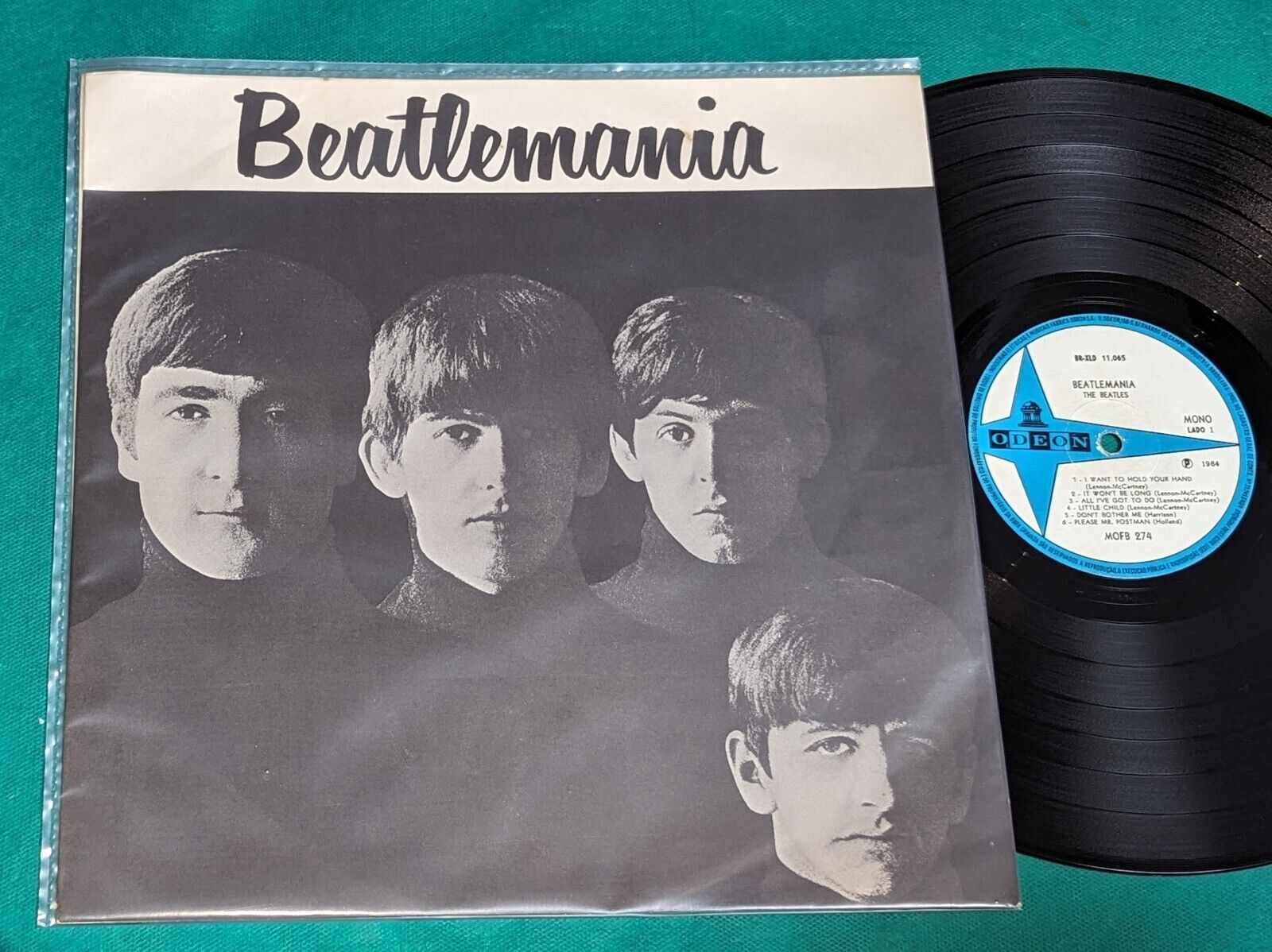 Beatles - Beatlemania BRAZIL MONO 1st Press Lp 1964 Plastic Odeon Cover Star