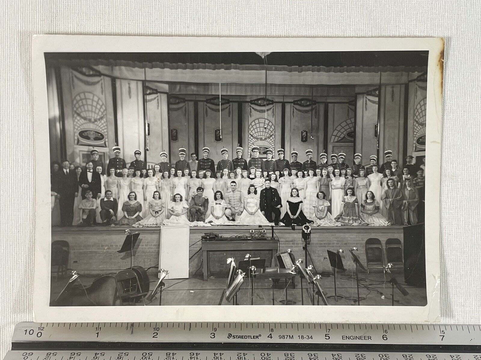 Vintage Theater Photo- Cast In Costume, Dayton, Ohio, Play, Stage, Musical, Band