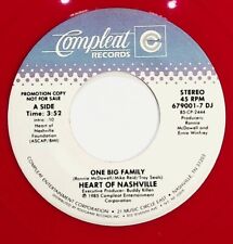 1985 Heart Of Nashville One Big Family Red Vinyl 45 Record Promo picture