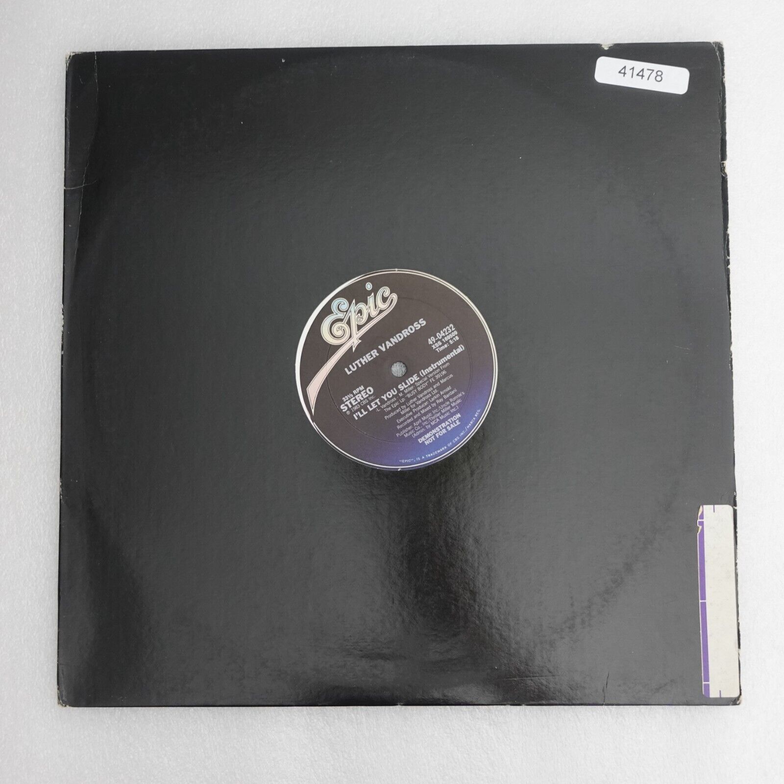 Luther Vandross Ill Let You Slide PROMO SINGLE Vinyl Record Album