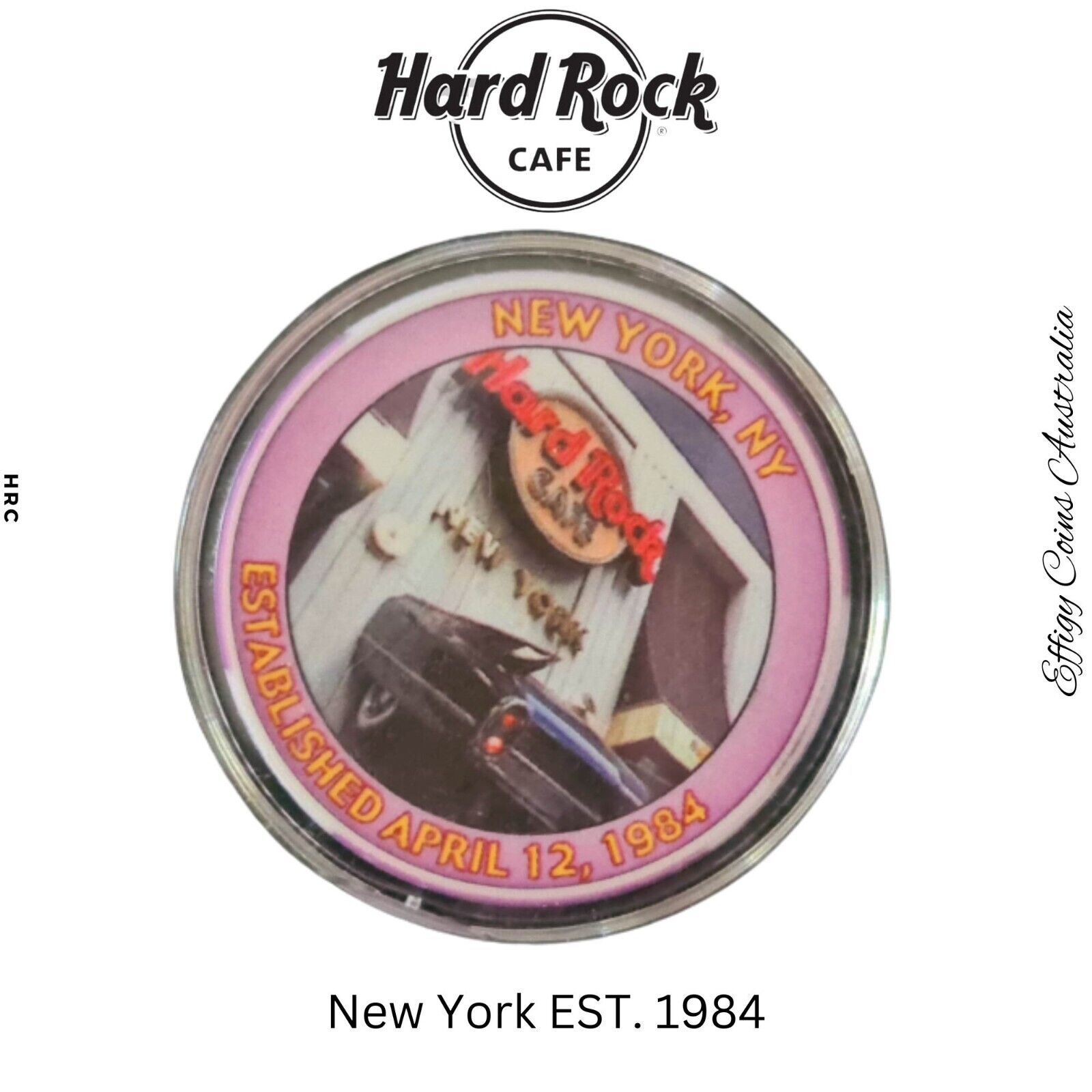 Hard Rock Hotel/Cafe New York 1984 HRC Round N.Y. City Pin Rare Classic Broach✨