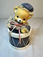 Porcelain Bear Vintage Music Box Moves in Drum Plays Music Box Dancer Song Apex picture