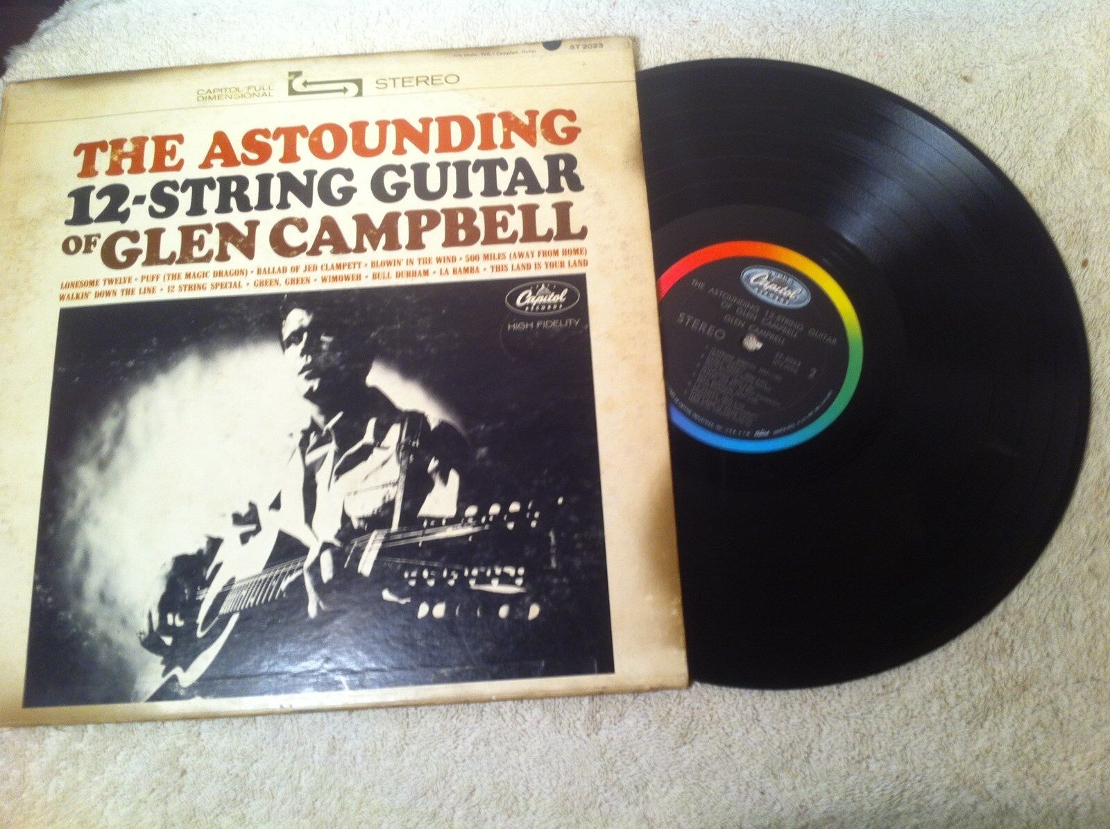 Vintage Astounding 12 String Guitar of Glenn Campbell Record Vinyl Album