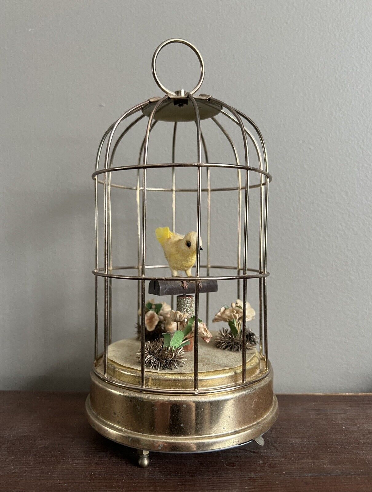 Vintage Bird Cage Automaton Mechanical Music Box What A Beautiful Morning Japan