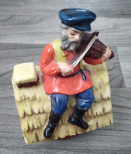 Vintage Ceramic Fiddler on the Roof Spinning Music Box Japan WORKS picture
