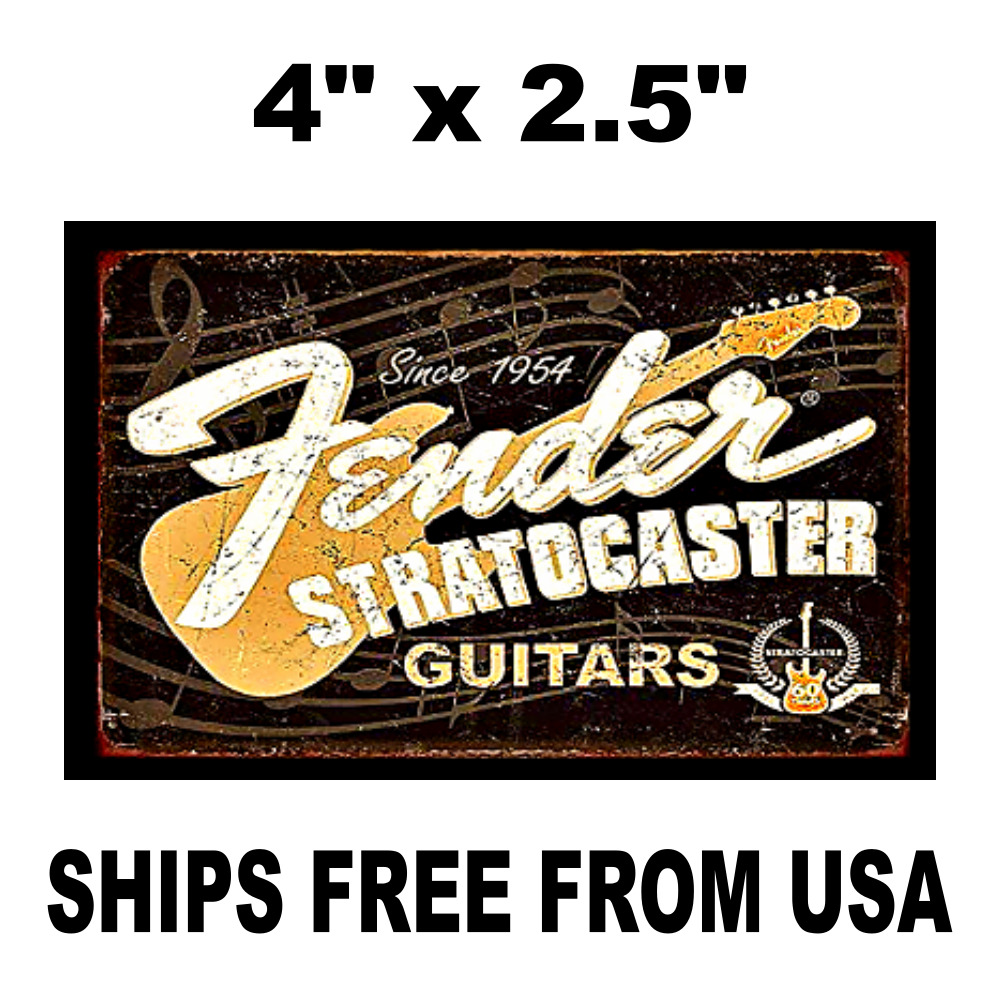 Fender Guitar Sticker Decal. Stratocaster Guitars. Vintage Replica 3 Sizes