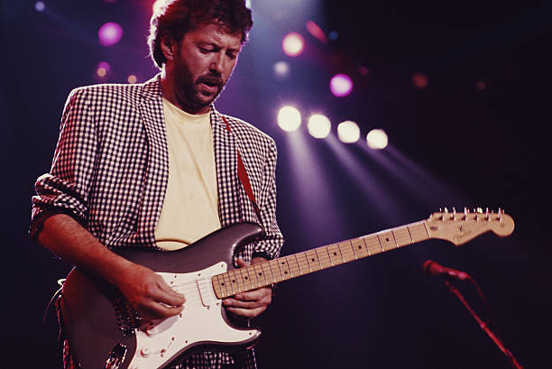 English guitarist Eric Clapton performing at Wembley Arena 1987 OLD PHOTO