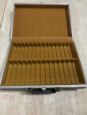 Vintage BMI 30 Cassette Tape Suitcase Holder Storage Brown Yellow Suede Case 5 picture