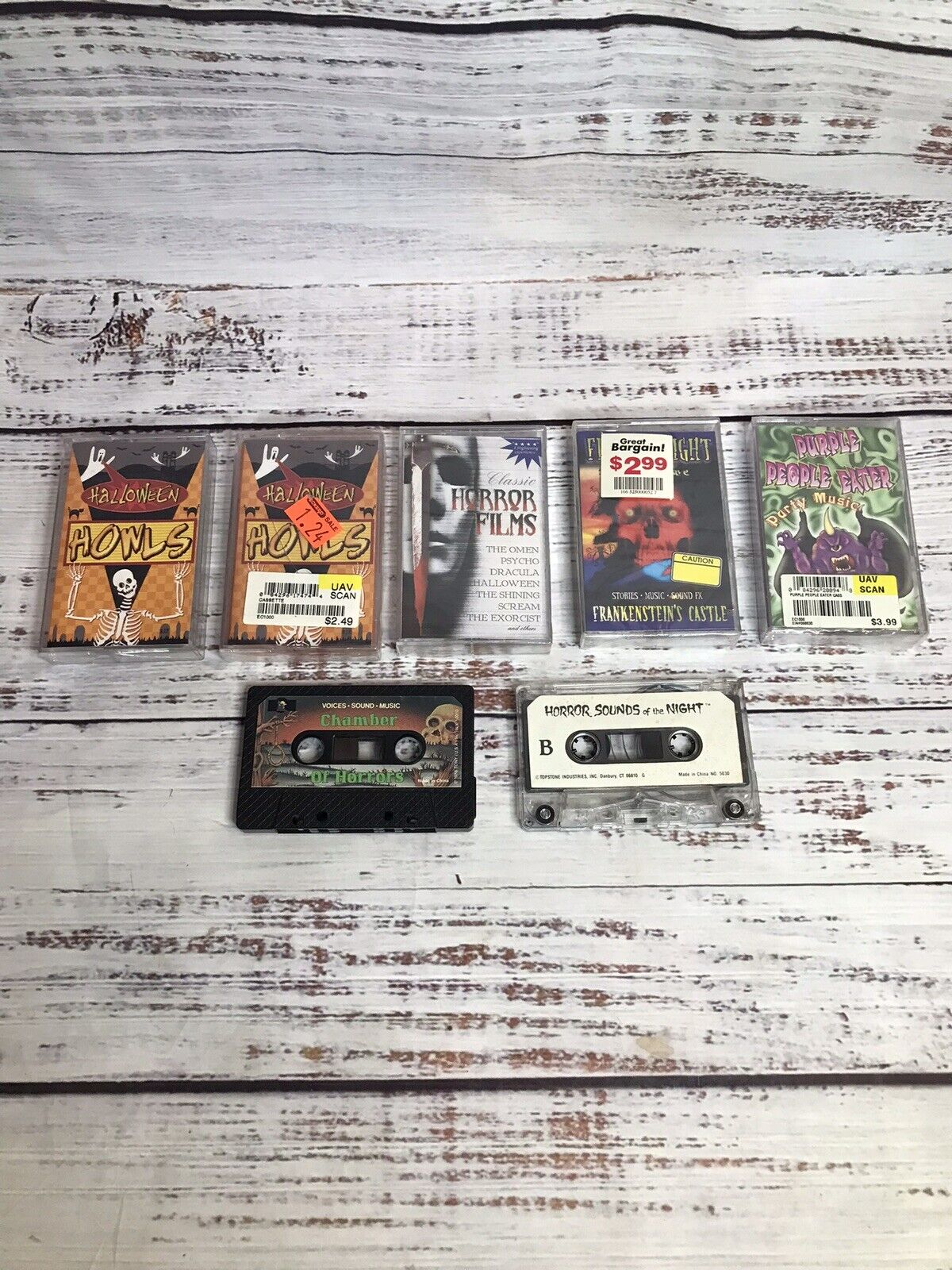 Lot of 7 Vintage Halloween Cassette Tapes Music Sound Effects Horror Film Scary