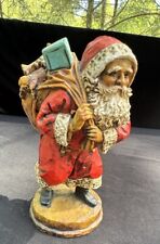 Vintage Christmas Duncan Hill Santa #1501 Rustic Carved Wood Look 1980’s -A51 picture