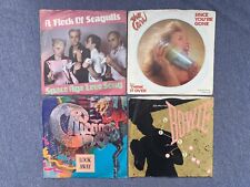 Vintage 45 Records lot Bowie Chicago The Cars Flock Of Seagulls picture