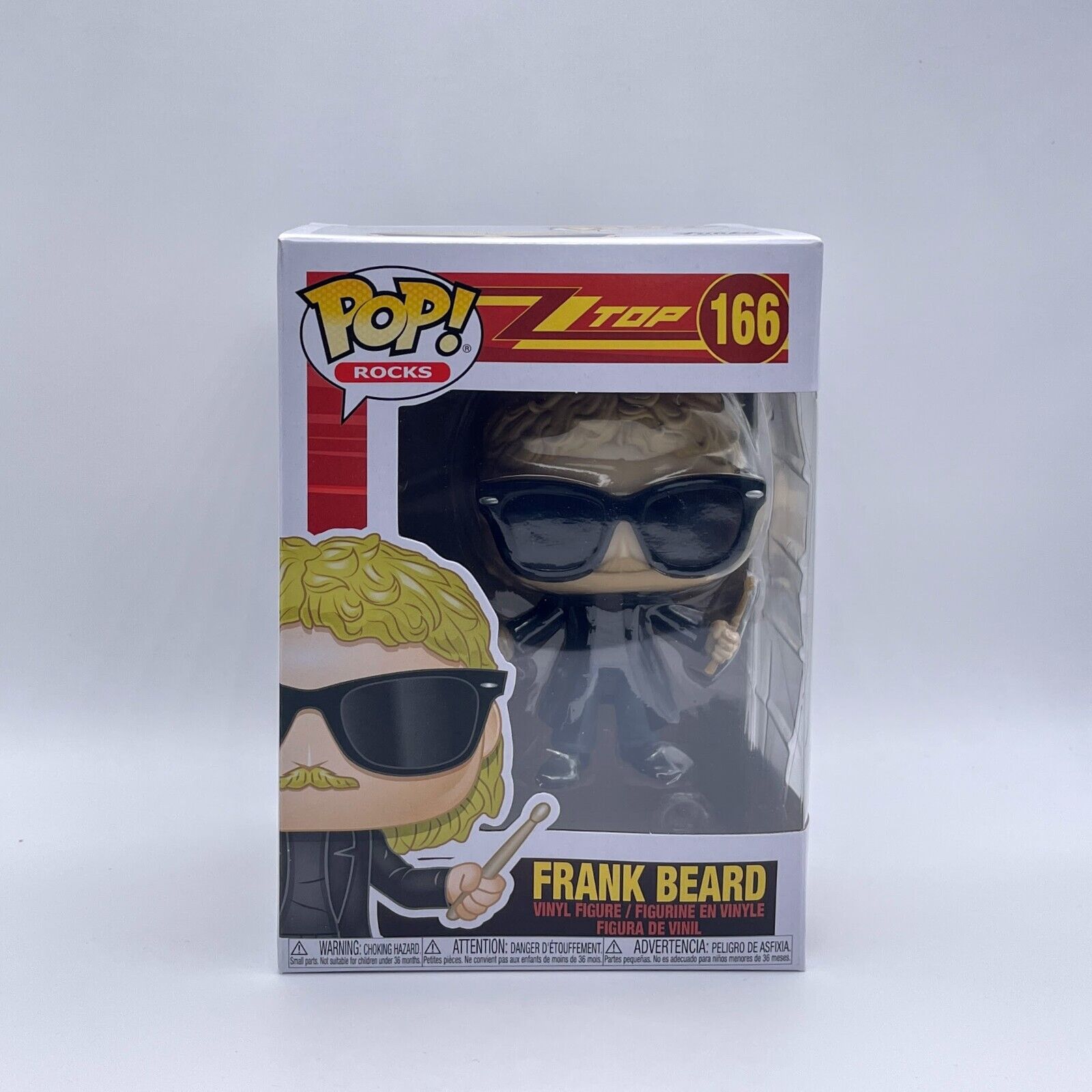 Funko Pop ZZ Top: Frank Beard with Drums 166 w/Protector New *